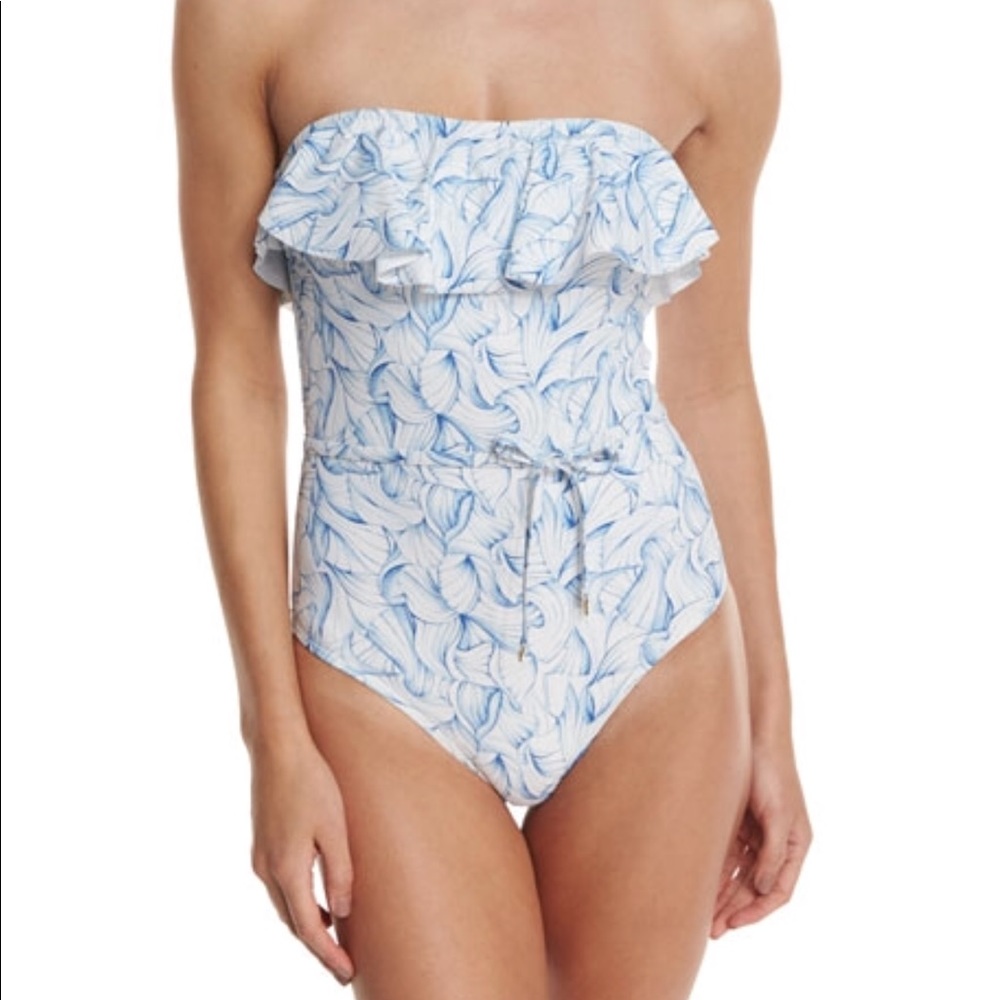 Tory Burch Sapri Ruffle One Piece Swimsuit size SM